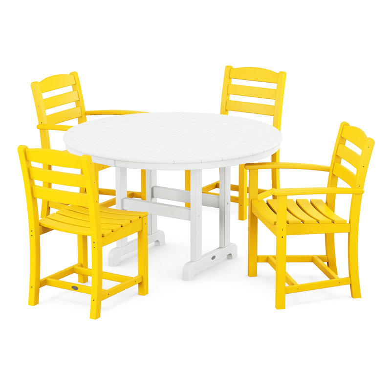 Ensemble repas 5 pièces La Casa Café, Citron / blanc