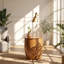Table d'appoint tambour Evergreen Decor, dessus en bois massif de manguier et de sheesham, 56 cm (L) x 56 cm (P) x 64 cm (H).