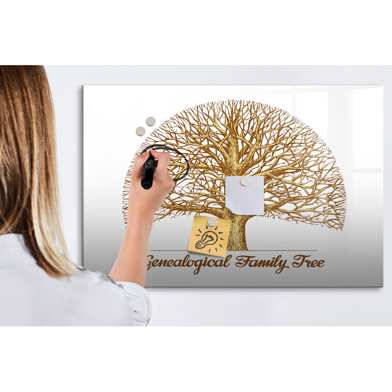 Magnetic Memo Board Whiteboard - 90 x 60 cm - With Marker and Magnets - Old family tree