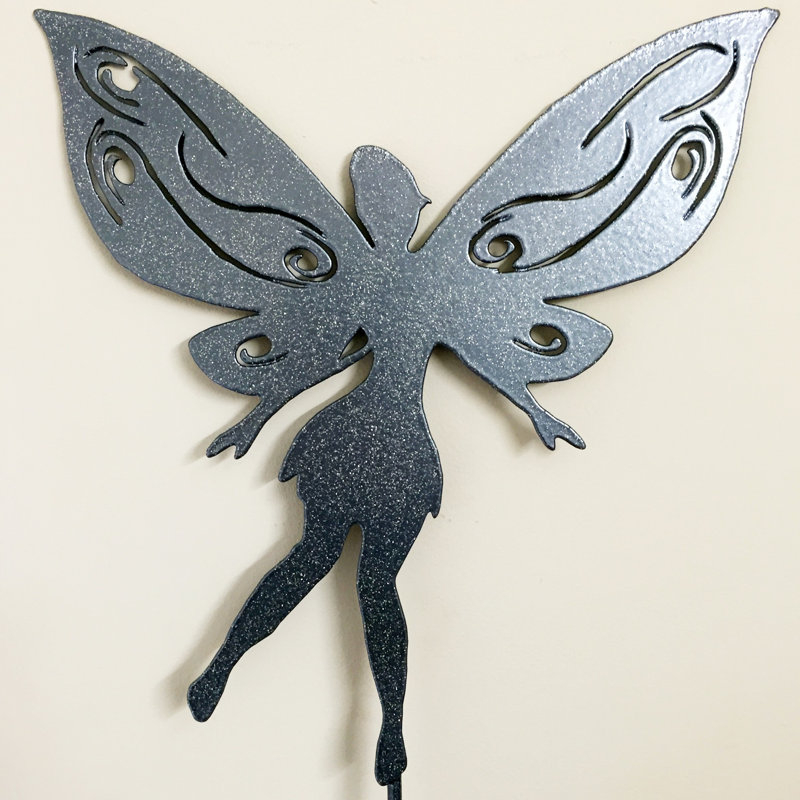 Giono Metal Garden Stake, Silver
