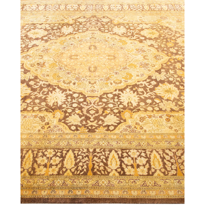 Tapis unique noué à la main brun traditionnel de 6 pi 1 po x 9 pi Keenan