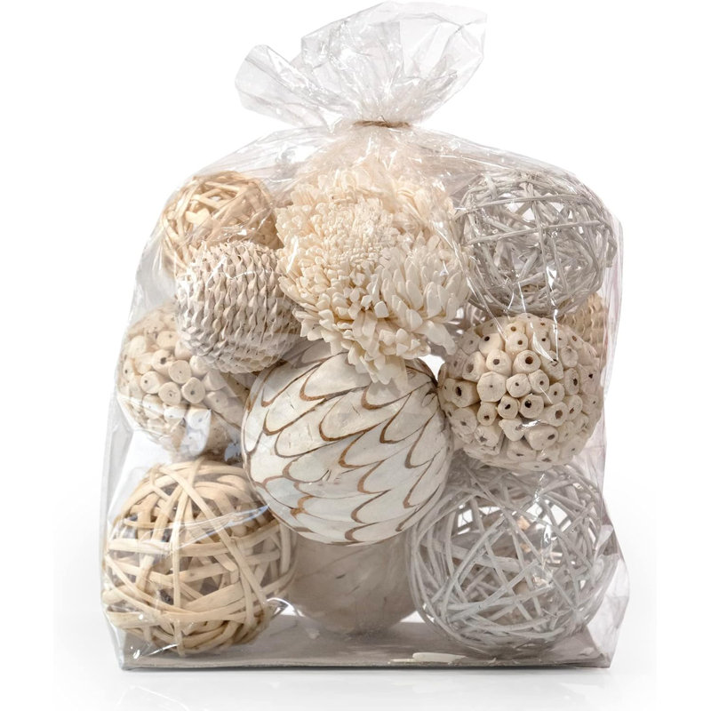 Large Decorative Balls Bowl Filler Decor Orbs White