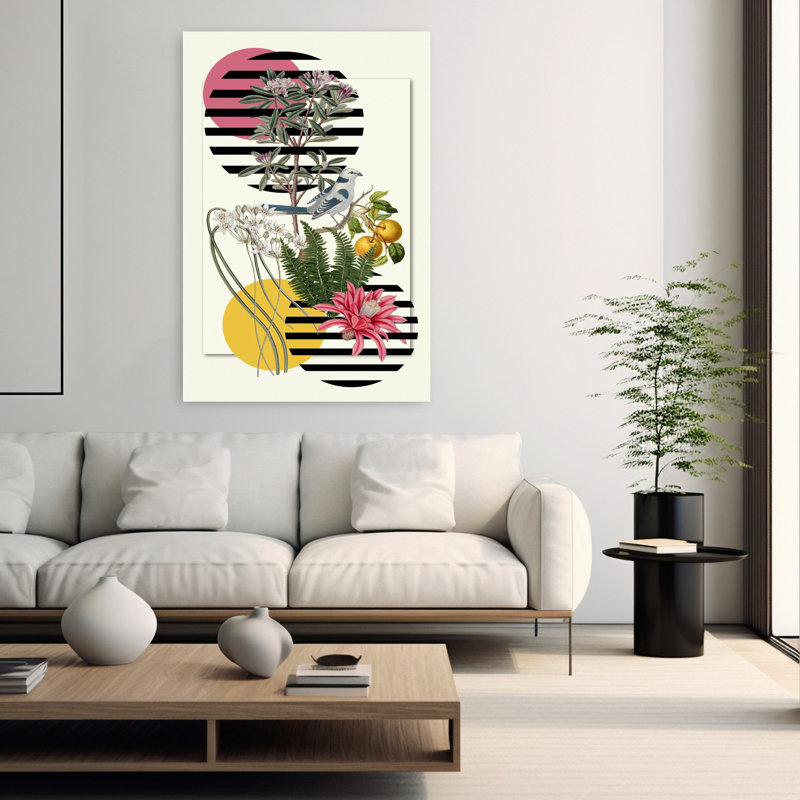 Art mural classique, oiseaux et fruits, H 60 po x l 40 po