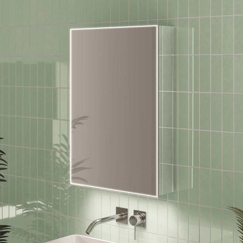 Exos 500mm W 700mm H Surface Frameless Medicine Cabinet Mirror 3 Adjustable