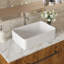 Lavabo de salle de bain vasque rectangulaire en céramique blanche 14 po Tyneside