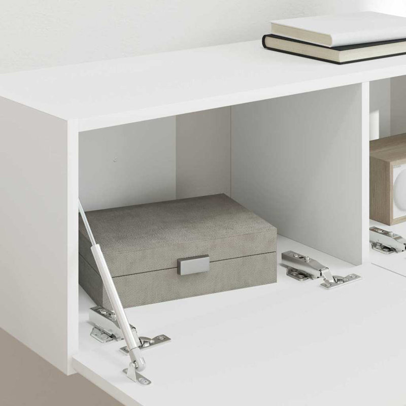 Unfinished TV Stand, 29.5cm H x 98cm L x 31cm W, White