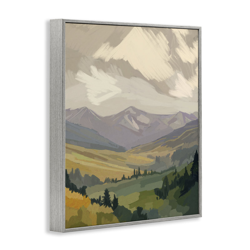 Abstrait à flanc de montagne, art de la giclée, conception par Amelia Noyes, Estampe numérique Farmhouse, H 14 po x l 11 po