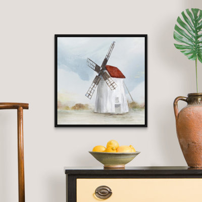 " Red Windmill II " by Isabelle Z Painting Print