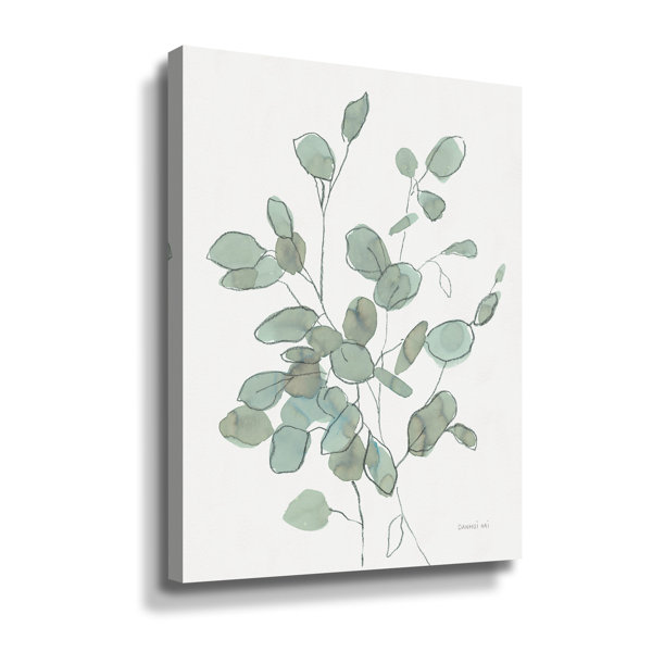 Winston Porter Transparent Leaves Eucalyptus On Canvas Painting | Wayfair