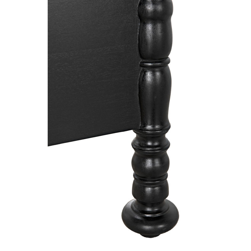 Bachelor Solid Wood Bed, Hand Rubbed Black, Twin