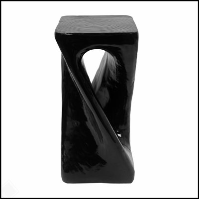 Table d'appoint d'extérieur Twist Shape, béton léger avec texture semblable au bois