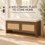 Banc de rangement à chaussures en rotin PP avec coussin et 2 portes