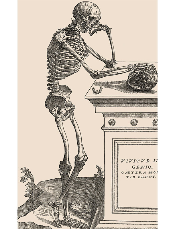 Leaning Skeleton, 40" H x 24" W