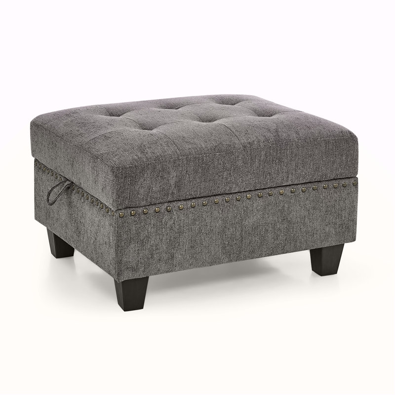 Canapé modulaire avec repose-pieds modulaire avec chenille grise, mousse haute densité et configuration pour une utilisation polyvalente