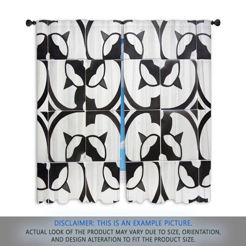 Rideaux de fenêtre à formes abstraites Motif froid Drapes simplistes - 2 panneaux, L 20 po x L 61 po