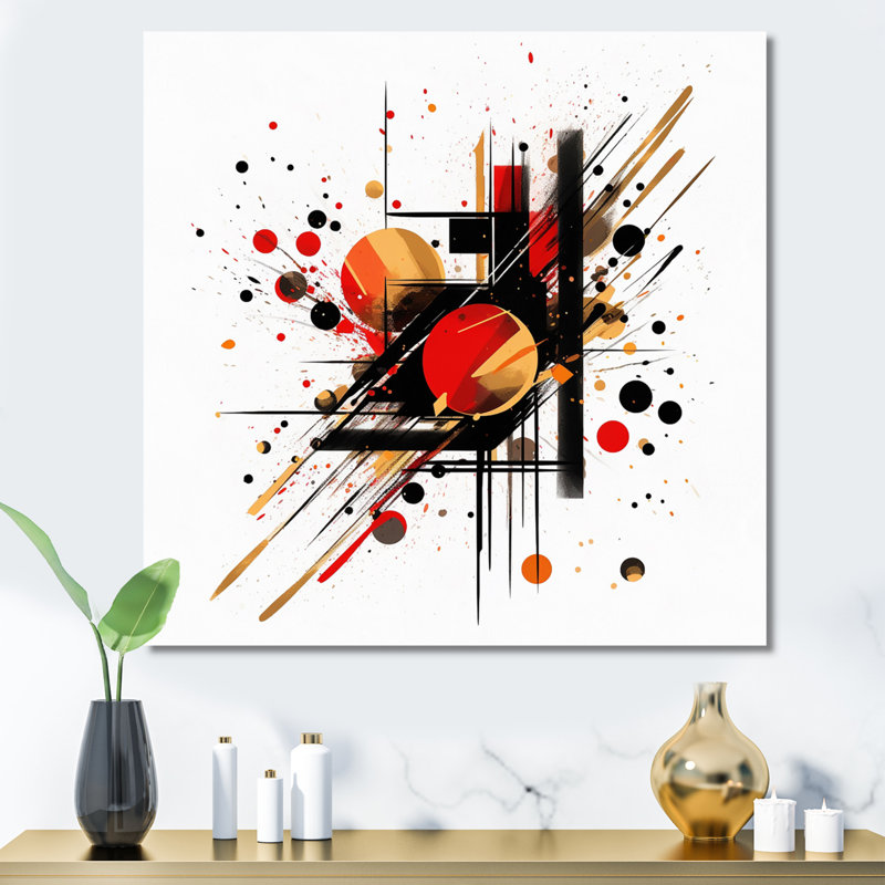 Paysage de rêve abstrait rouge et noir II - impression, Toile tendue, H 16 po x l 16 po x P 1 po