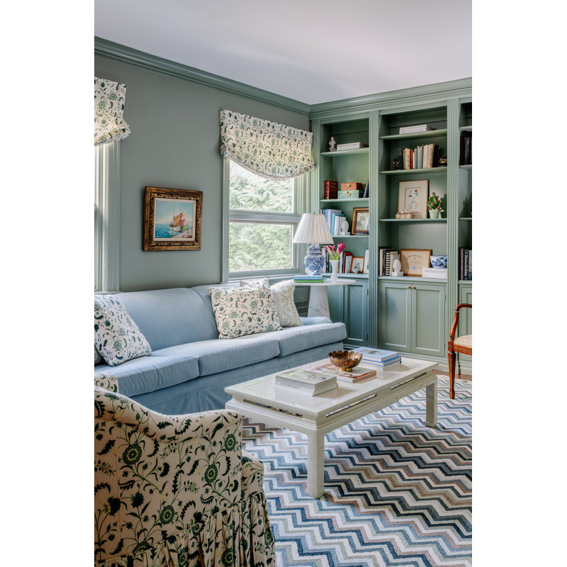 Erin Gates by Momeni Abbot Hand Tufted Wool Zig Zag Blue Area Rug 5' X 8', Rectangle 2' x 3'