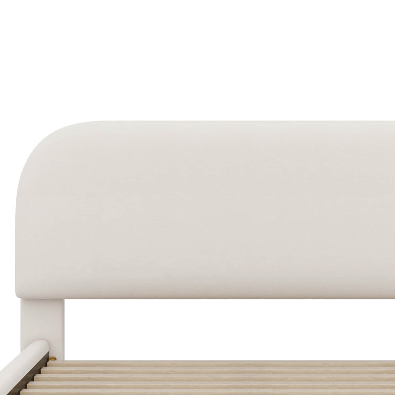 Maydel Upholstered Panel Bed, Beige