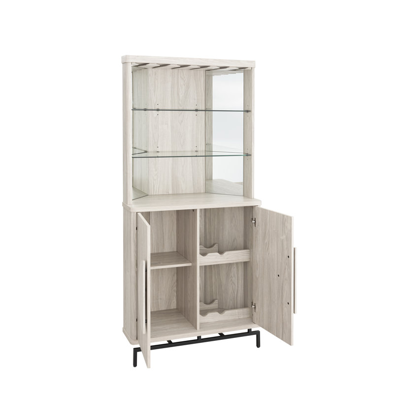 Armoire de bar d'angle, Chêne blanc