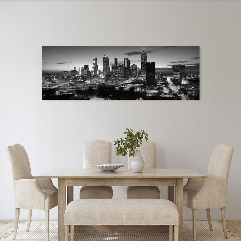 Skyscrapers in a city Atlanta Georgia USA 1 Piece Wrapped Canvas Panoramic Wall Art, 50.8 cm H x 152.4 cm W, White