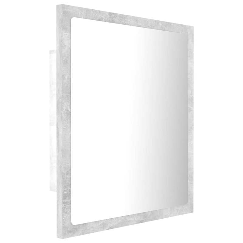 Engineered Wood Flat Wall Mirror, 14.6" x 35.4", Concrete Gray