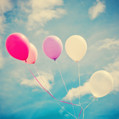 Colourful Pastel Balloons - Wrapped Canvas Print