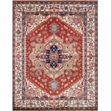 Serapi Hand Knotted Wool Oriental Area Rug in Ivory