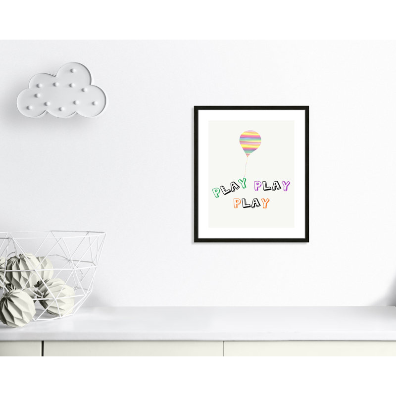 Play Play Play, impression sur papier, H 24,5 po x l 20,5 po x P 1,18 po, Encadré de boîte noir
