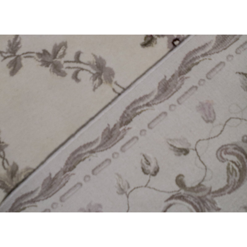 Hand-Knotted High-Quality Ivory Area Rug