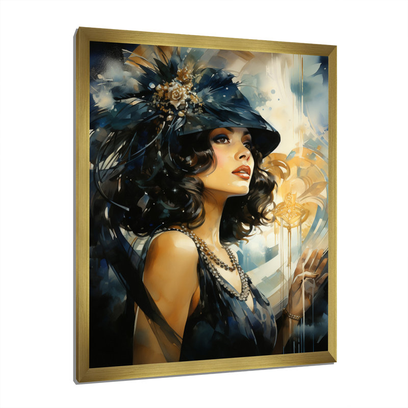 «Guthir Fashion 1920S Roaring Portrait I», H 40 po x l 30 po x P 1,5 po, Or
