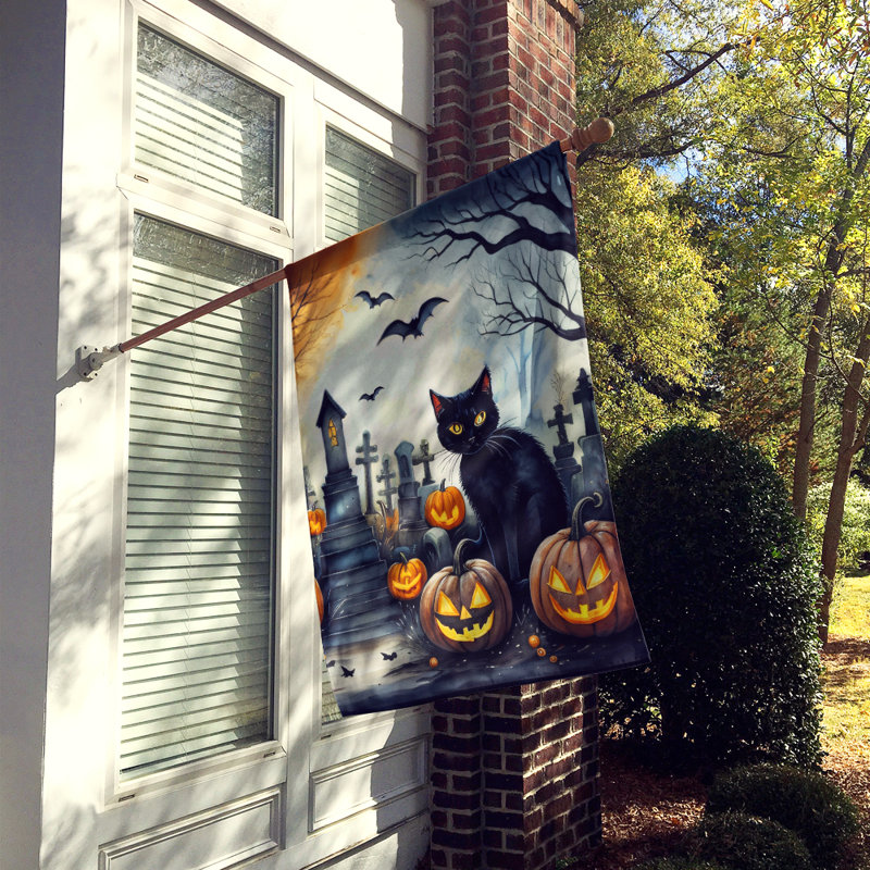 Double Sided 40 in. H x 28 in. W Polyester Halloween House Flag