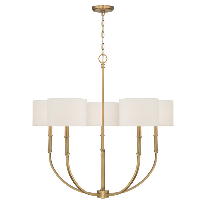 Lustre 5 lumières Molvene, H 31,5 po x l 33 po x P 33 po, 5 lumières