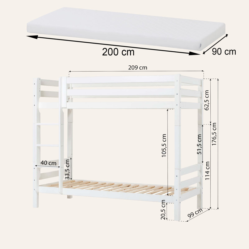 Bunk Bed, European Single (90 x 200cm)