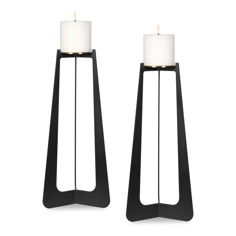 Uttermost Columnar Black Candleholders