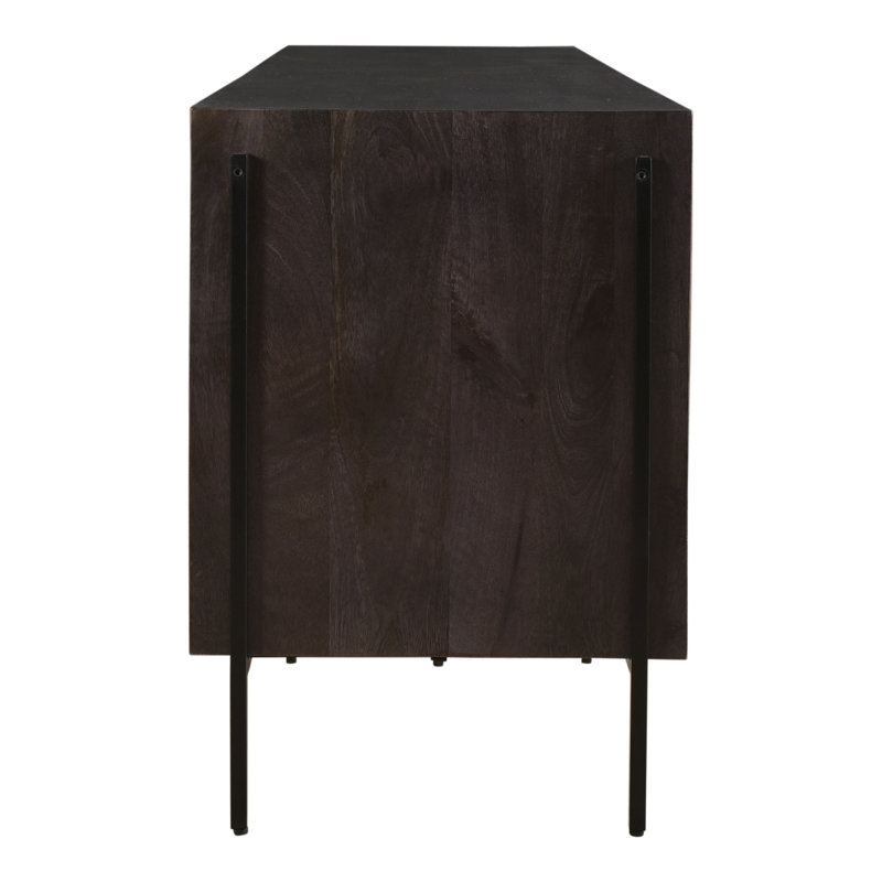 Tobin Media Console, Light Brown/Espresso/Black