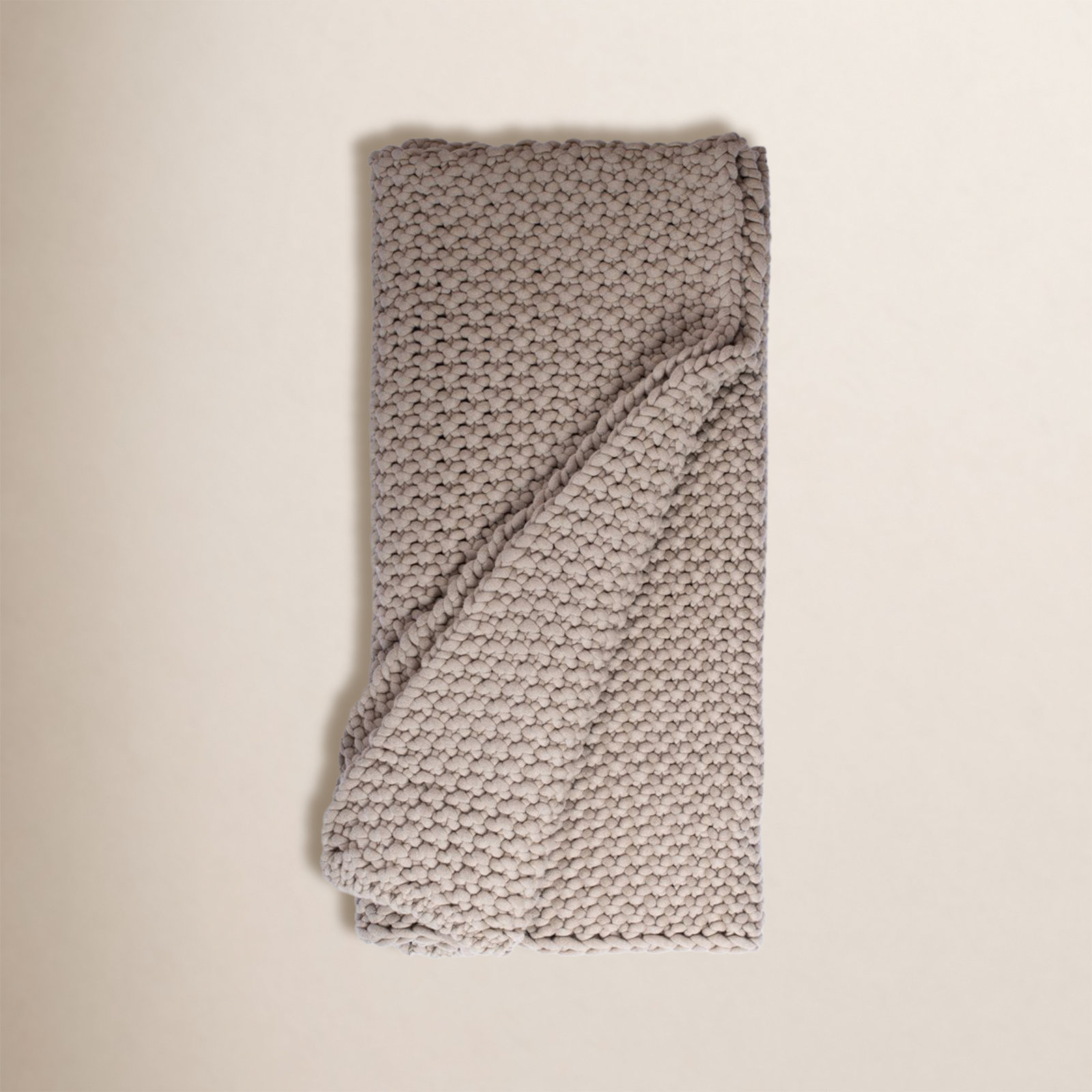 Arnica Cotton Blend Throw Blanket, Mushroom
