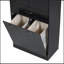 Bathroom Storage Cabinet With Two Laundry Baskets, Storage Cabinet With Doors And Drawer For Home, Black-63252415