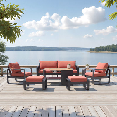 Ensemble de chaises d'extérieur d'extérieur Sunbrella® 7 pièces Andes - Play Adobe