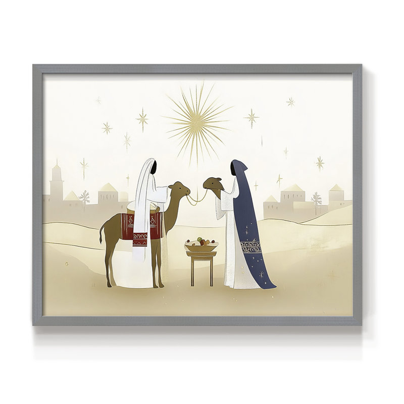 Art de Noël - CCxxxxi - reproduction encadrée, H 11 po x l 14 po, Gris