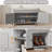 Shoe Storage Bench with Lift Top Storage, Wood Entryway Bench with Cushion, Adjustable Shelves-121234922
