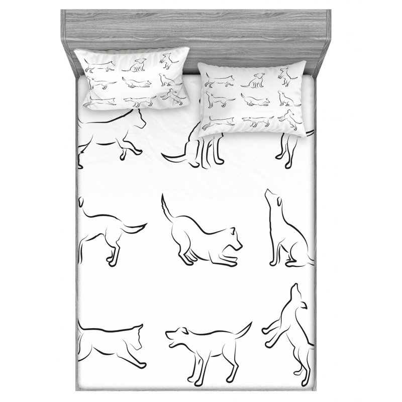 Microfiber Sheet Set, Queen Sheet Set with Fitted Sheet