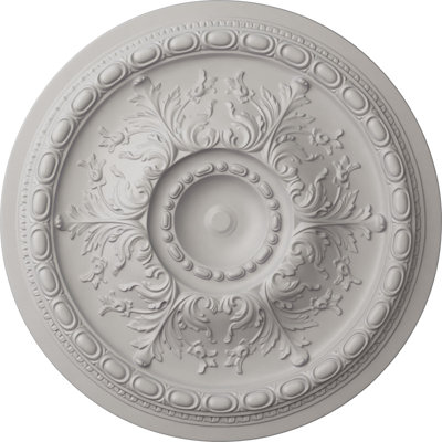 Médaillon de plafond Endurathane Stockport, DE 28 po x P 2 3/4 po (convient aux auvents jusqu'à 6 1/4 po), fini blanc ultra pur peint à la main