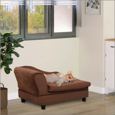 Lit de luxe luxueux pour chien avec rangement caché, petit canapé pour chien avec mousse souple de 3 po, canapé-lit pour chien, lit pour chien moelleux, mobilier pour animaux de compagnie moderne pour chiots et petites races
