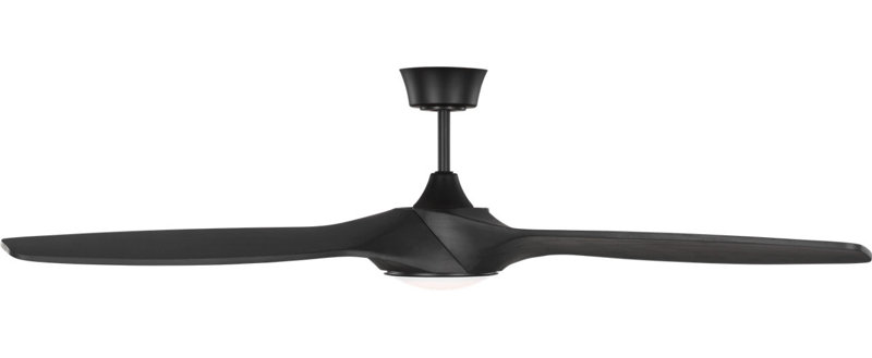 Selen Smart LED Ceiling Fan, Midnight Black, Midnight Black, 60" Wide