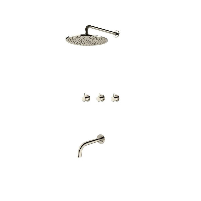 Oceana Rainfall Shower Set with Wall Mounted Faucet and Handheld Spray Feature