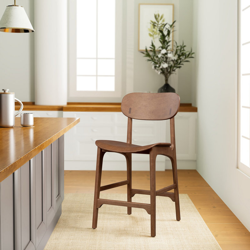 Tabouret de bar et de comptoir Larence, Tabouret de comptoir (siège d'une hauteur de 24 p, Ale brune