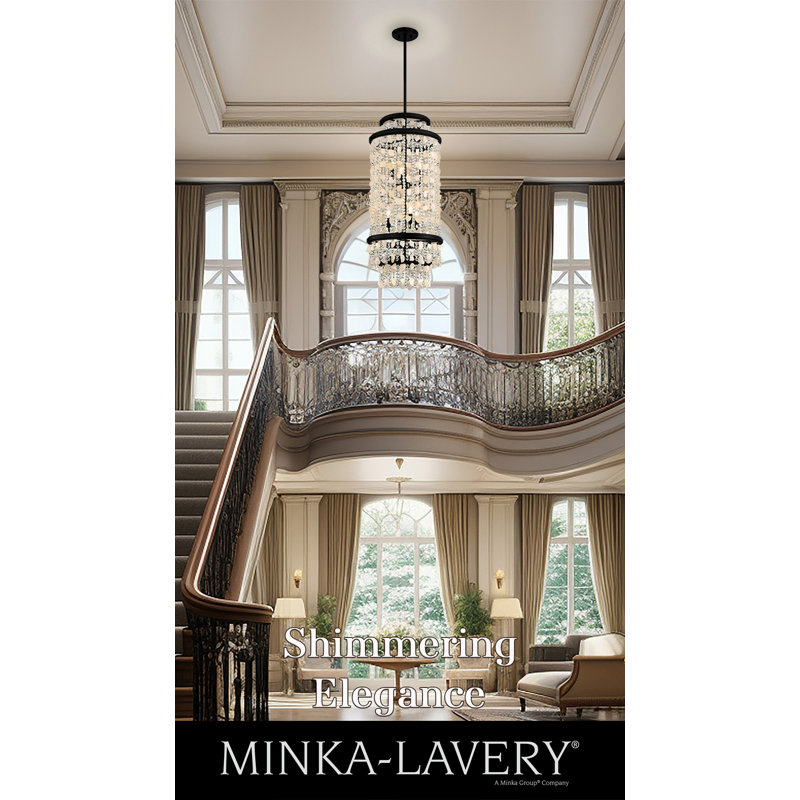 Shimmering Elegance 6 - Light Steel Chandelier