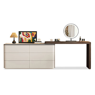 Makeup Vanity with Light mirror,6 drawers