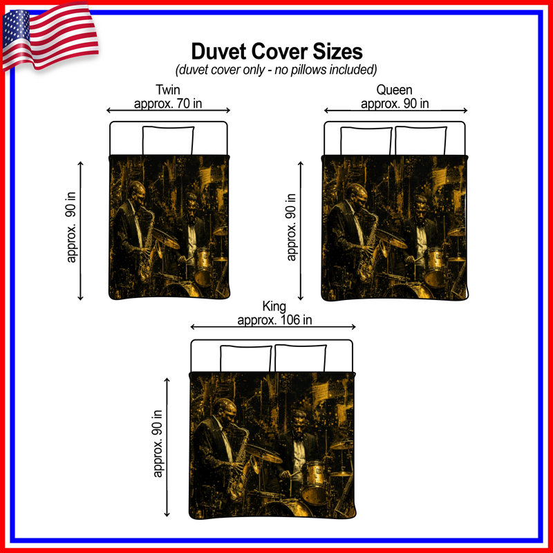 Housses de couette Jazz Music Band, Lit simple