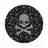 Crossbones Large Black Vegan Leather Round Coasters